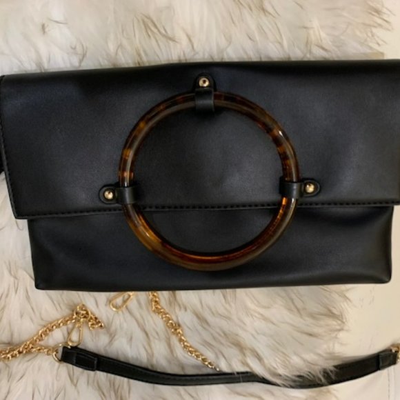 KAARI Blue Crossbody Black Purse with two Shoulder straps - Picture 2 of 12